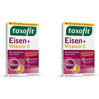 Produktbild von taxofit Eisen und Vitamin C Kapseln für Erwachsene und Kinder