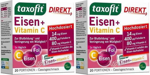 taxofit Eisen + Vitamin C Direkt-Granulat Pulver für Erwachsene, Schwangere und Stillende – Bild 1 von 1