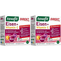 Produktbild von taxofit Eisen + Vitamin C Direkt-Granulat Pulver für Erwachsene, Schwangere und Stillende