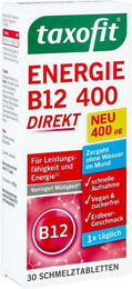 Taxofit Energie B12 400 Lutschtabletten 30 Stück vegan zuckerfrei vegetarisch – Bild 1 von 3