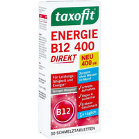 Produktbild von Taxofit Energie B12 400 Lutschtabletten 30 Stück vegan zuckerfrei vegetarisch