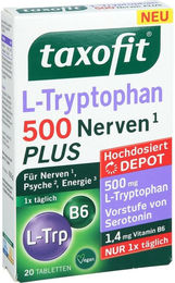 TAXOFIT L-Tryptophan 500 Tabletten vegan glutenfrei laktosefrei zuckerfrei 20 Stück – Bild 1 von 4