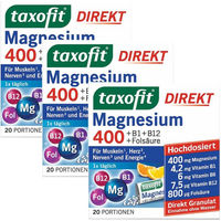 Produktbild von taxofit Magnesium 400 Direkt-Granulat Pulver für Erwachsene und Sportler
