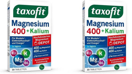 taxofit Magnesium 400 mg und Kalium Tabletten für Sportler 60 Stück – Bild 1 von 1
