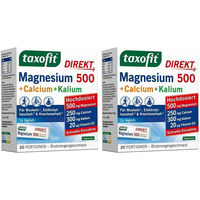 Produktbild von Taxofit Magnesium 500 mit Calcium und Kalium Orange Sticks für Sportler und Erwachsene