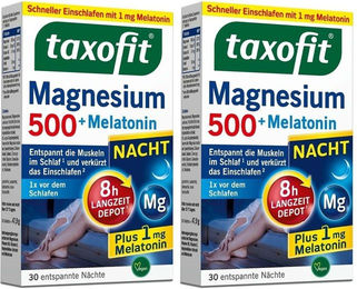 taxofit Magnesium 500 Nacht mit Melatonin Tabletten 60 Stück – Bild 1 von 1