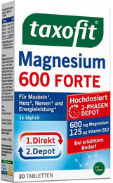 Taxofit Magnesium 600 Forte Depot Tabletten 30 Stück für Erwachsene und Sportler – Bild 1 von 2