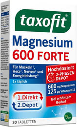 Taxofit Magnesium 600 Forte Depot Tabletten vegan glutenfrei laktosefrei 30 Stück – Bild 1 von 5