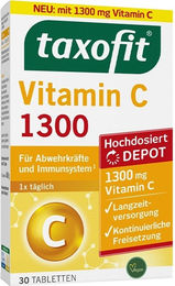 Taxofit Vitamin C 1300 Ascorbinsäure Tabletten ohne Zusatzstoffe für Erwachsene 30 Stück – Bild 1 von 3