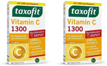 taxofit Vitamin C 1300 Tabletten mit Ascorbinsäure ohne Zusatzstoffe für Erwachsene 30 Stück – Bild 1 von 1