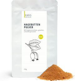 tea exclusive Hagebutten Pulver Bio ohne Zusatzstoffe 250 g – Bild 1 von 2