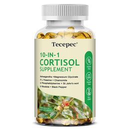 Tecepec Cortisol 10 IN 1 Kräuter-Komplex Nahrungsergänzungsmittel 120 Kapseln – Bild 1 von 2