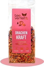 teeverliebt & Du Drachenkraft Kollagen Früchtetee mit Moringablättern und Beeren-Drachenfrucht-Mix loser Tee ohne Zusatzstoffe 90g – Bild 1 von 3