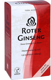 Terra Mundo Roter Ginseng Bio Kapseln 400 mg 120 Stück – Bild 1 von 3