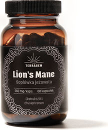 Terragem Lion's Mane Kapseln mit 350 mg Löwenmähne Pilz-Extrakt Hericium erinaceus 20:1 vegan 60 Stück – Bild 1 von 4