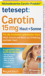 Tetesept Carotin mit Vitamin A Tabletten für Erwachsene 30 Stück – Bild 1 von 1