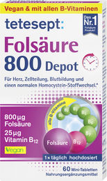 Tetesept Folsäure 800 Depot Tabletten für Erwachsene 60 Stück – Bild 1 von 1