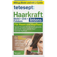 Produktbild von Tetesept Haarkraft Depot Intens Tabletten mit Zink, Biotin und Selen, 30 Stück