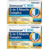 Produktbild von tetesept Immusan C 800 5-in-1 Abwehr Complex Tabletten mit 800 mg Ascorbinsäure