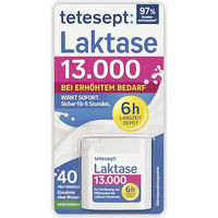 Produktbild von tetesept Laktase 13.000 Tabletten mit 40 Stück vegetarisch laktosefrei und glutenfrei