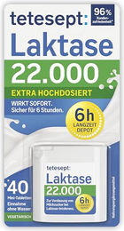 tetesept Laktase 22.000 Mini-Tabletten 40 Stück vegetarisch laktosefrei und glutenfrei – Bild 1 von 6