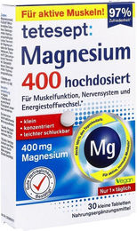 Tetesept Magnesium 400 hochdosiert Tabletten 30 Stück für Erwachsene und Sportler – Bild 1 von 2