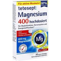 Produktbild von Tetesept Magnesium 400 hochdosiert Tabletten 30 Stück für Erwachsene und Sportler