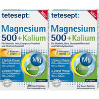 Produktbild von tetesept Magnesium 500 + Kalium Tabletten glutenfrei und laktosefrei für Sportler