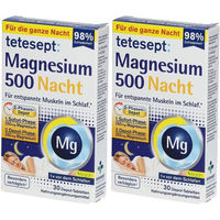 Produktbild von tetesept Magnesium 500 Nacht Tabletten laktosefrei und glutenfrei