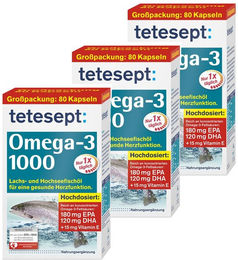 tetesept Omega-3 1000 Kapseln glutenfrei und laktosefrei – Bild 1 von 1