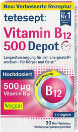 Tetesept Vitamin B12 500 Depot Filmtabletten für Erwachsene 30 Stück – Bild 1 von 2
