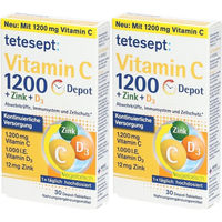 Produktbild von tetesept Vitamin C 1200 Depot mit Zink und Vitamin D3 Tabletten 60 Stück