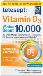 Tetesept Vitamin D3 10000 I.E. Tabletten für Erwachsene – Bild 1 von 1