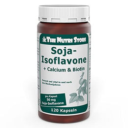 The Nutri Store Soja Isoflavone 50 mg mit Calcium und Biotin Kapseln 120 Stück – Bild 1 von 2