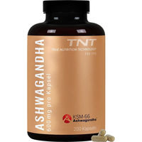 Produktbild von TNT Ashwagandha Kapseln mit KSM-66 Premiumrohstoff 5% Withanolid-Gehalt 600 mg vegan