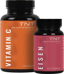 TNT Eisen Bisglycinat und Vitamin C Ascorbinsäure Bundle vegan glutenfrei laktosefrei – Bild 1 von 2