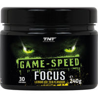 Produktbild von TNT Game Speed Focus Pre-Workout Booster mit Rhodiola Rosea Pulver Zitronen-Eistee vegan 240g