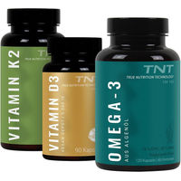 Produktbild von TNT O3-D3-K2 Vegan-Bundle mit Omega-3, Vitamin D3 und Vitamin K2 in Kapseln