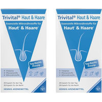 Produktbild von Trivital Haut & Haare Hennig Arzneimittel Zink Biotin Selen Kapseln vegan laktosefrei glutenfrei