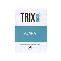Produktbild von TRIX Basic Alpha Haar Nahrungsergänzung mit Biotin-Komplex und Sägepalmenextrakt – 30 Kapseln – Vegan, Glutenfrei und Laktosefrei – Für Männer und Frauen