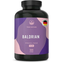 Produktbild von TRUE NATURE® Baldrian Tabletten hochdosiert 500 mg vegan laktosefrei und glutenfrei