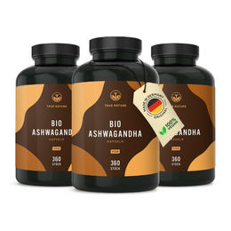 TRUE NATURE Bio Ashwagandha Hochdosiert Vegan 1080 Kapseln – Bild 1 von 5
