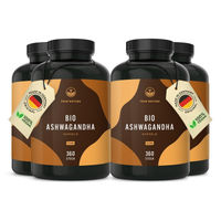 Produktbild von TRUE NATURE Bio Ashwagandha Kapseln vegan hochdosiert 4x360 Stück