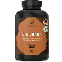 Produktbild von TRUE NATURE® Bio Chaga Kapseln vegan mit Polysacchariden & Beta-Glucanen 180 Stück