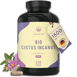 TRUE NATURE Bio Cistus Incanus Kapseln Vegan Laktosefrei Glutenfrei 270 Stück – Bild 1 von 6