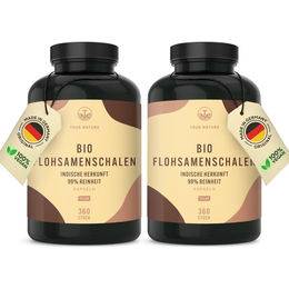 TRUE NATURE Bio Flohsamenschalen Kapseln Vegan Glutenfrei Laktosefrei 720 Stück – Bild 1 von 5