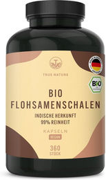TRUE NATURE® Bio Flohsamenschalen Kapseln vegan ohne Zusatzstoffe – Bild 1 von 4