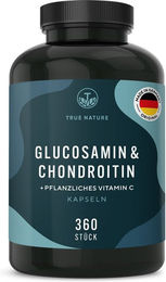 TRUE NATURE® Glucosamin & Chondroitin Kapseln mit Vitamin C ohne Zusatzstoffe – Bild 1 von 3