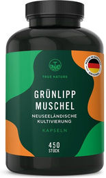 TRUE NATURE® Grünlippmuschel Kapseln hochdosiert 2000 mg glutenfrei laktosefrei ohne Zusatzstoffe 450 Kapseln – Bild 1 von 3