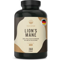 Produktbild von TRUE NATURE® Hericium Erinaceus Lions Mane Kapseln vegan laktosefrei glutenfrei ohne Zusatzstoffe 180 Stück
